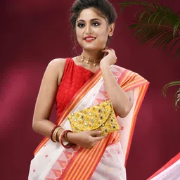 TANTLOOM Ethnic Motifs Woven Design Pure Cotton Taant Saree-picture-16