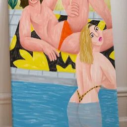 ASIAN MONK Multicolored Single Piece Wood Bohemian Aesthetic Wall Paintings image 4