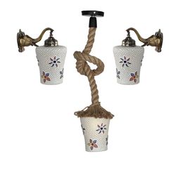 Somil Indore Decorative Lamp Combo of Matching Elaphent Shape Wall Lamp & Ceiling Lamp, Multi Compatible with LED, Size: 19 X 19 X 23 Cm, Pack of 3.-picture-25