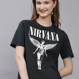Free Authority Nirvana Printed Pure Cotton Round Neck T-Shirt-picture-22