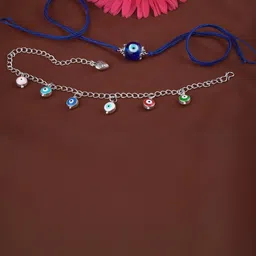 JFL - JEWELLERY FOR LESS Unisex Pack of 2 Brass Silver-Plated Bracelet-image-74