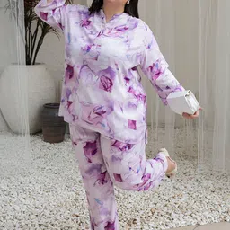 TITTLI Plus Size Printed Mandarin Collar Neck Tunic With Trousers image 3