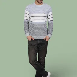 GRACIT Men Striped Woollen Pullover image 2