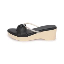 KALINI Women Embellished Wedge Sandals with Bows image 2