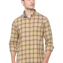 SNX Windowpane Checked Spread Collar Cotton Tailored Fit Casual Shirt-picture-40