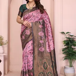 WOVENSTOCK Woven Design Zari Kanjeevaram Saree-picture-27