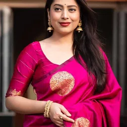 YAMUNE Woven Design Zari Kanjeevaram Saree With Unstitched Blouse Piece image 3