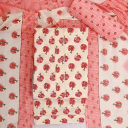 CLEMIRA Floral Printed Gotta Patti Unstitched Dress Material-image-16