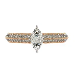 VALANOVA Women 18Kt Sterling Silver Plated Rose Gold & Certified Lab Grown Diamond Ring-picture-23