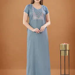 Sand Dune Women Embroidered Maxi Nightdress-picture-26