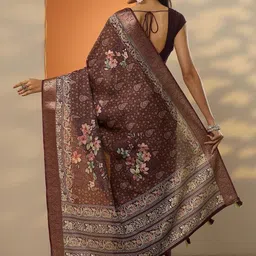 Libas Ethnic Motifs Printed Saree With Unstiched Blouse Piece image 4