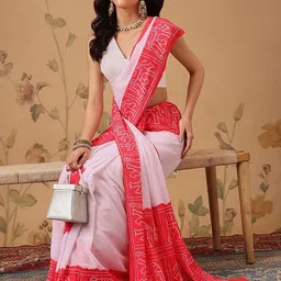 Silk Land Bandhani Poly Georgette Fusion Bandhani Saree image 5