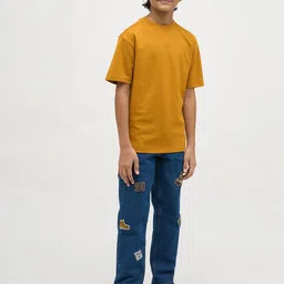 Jack & Jones Junior Boys Typography Round Neck Oversized Tshirt image 2