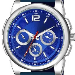 JUST LIKE Men Printed Dial & Straps Analogue Watch 883 tigada all blue&Black dial gray belt c-2 image 4