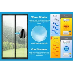 Stylista Transparent Insulated Magnetic Door Curtain - 44 x 106 inch - PVC thickness 0.3mm-image-12