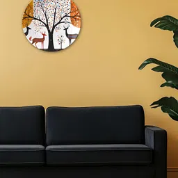 THE QUIRKY HOME White & Brown Forest Deer Designed Printed Ceramic Decorative Wall Decor-picture-37