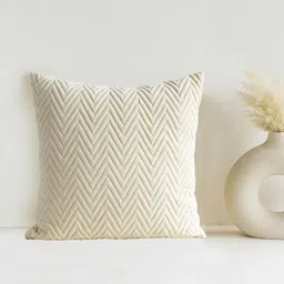 HOMEMONDE Off White Geometric Square Cushion Covers-picture-18