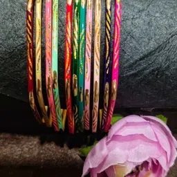 FEMMIBELLA Set Of 12 Gold Plated Hexagon Shaped Bangles-picture-26