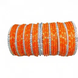 TRIOXY Orange Glass Artificial Stones Bangle-picture-22