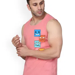 SLOWLORIS Pack Of 2Printed Inner Vest VSL26 CMB(CHS MAROON)(JUST PEACH)-MAROON PEACH image 5