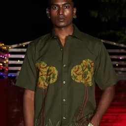 Tein Do Ek Unisex Floral Printed Spread Collar Cotton Relaxed Fit Shirt-picture-36