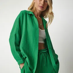 Happiness istanbul Shirt Collar Shirt With Trousers Co-Ords image 3