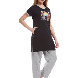 E-MAX Women Graphic Printed Night suit image 4