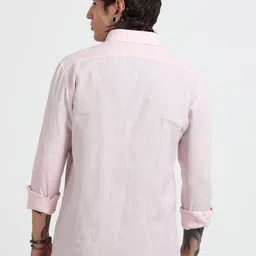 MARTIN SMITH Men Comfort Fit Solid Spread Collar Linen Casual Shirt image 3