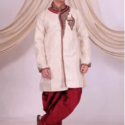 Desibutik Embroidered Mandarin Collar Sherwani image 2
