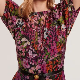Ted Baker Women Round Neck Floral Print Puff Sleeve Maxi Dress image 3