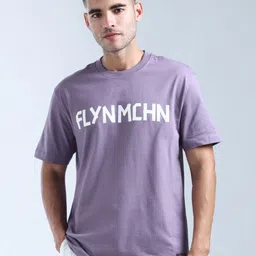 Flying Machine Men Brand Logo Printed Raw Edge T-shirt image 1