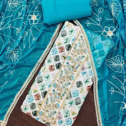 KIMISHA Women Geometric Printed Unstitched Dress Material-image-26