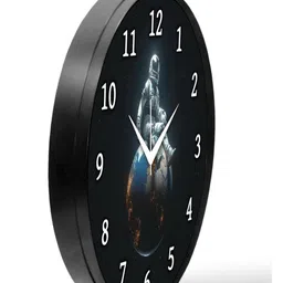 Babawill Multicoloured & Black Printed Contemporary Wall Clock image 2