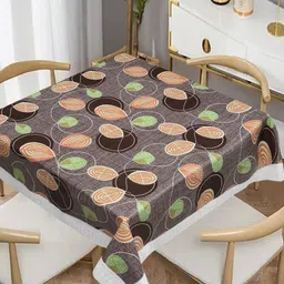 Dakshya Industries Purple Geometric Printed Waterproof Plastic 4-Seater Table Cover image 4