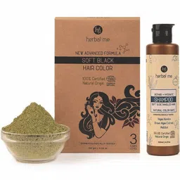 HERBAL ME Set Of 2 Hydrate Shampoo- 200 ml & Hair Color- 150 g- Black-picture-11