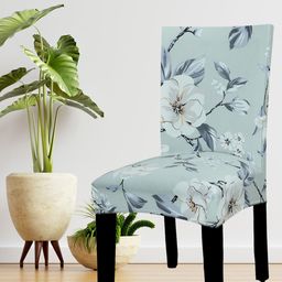 HOUSE OF QUIRK Set Of 6 Blue & White Printed Removable Chair Covers-picture-9