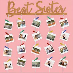 CVANU Brown Best Sister Wooden Wall Hanging-picture-39