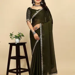 K 5 Fashion Embroidered Pure Chiffon Saree-picture-16