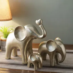 TAYHAA Set Of 3 Golden Cute & Happy Elephant Showpiece-picture-15