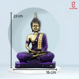 GW CREATIONS Gold Toned & Navy Blue Buddha Idol Showpiece-image-85