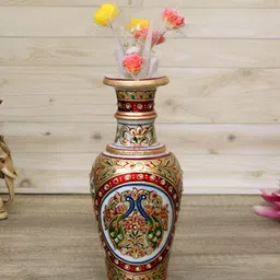 HANDICRAFTS PARADISE Red and Green Marble Showpiece image 1