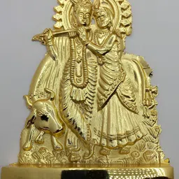 Navyaksh Gold Toned Rudram God Radha Krishna Brass Idol Showpiece-image-28