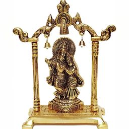 Navyaksh Gold Toned Metal Radha Krishna Idol Statue Decorative Showpiece-picture-36