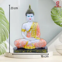 GW CREATIONS Orange & Gold-Toned Buddha Idol Showpiece-image-87