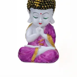 GW CREATIONS Purple & White Buddha Idol Showpiece-image-66