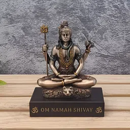 CraftVatika Copper Toned Lord Shiv Religious Idol Showpiece-image-43
