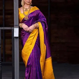 Anjaneya Sarees Woven Design Zari Silk Blend Banarasi Saree-image-61