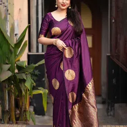 Anjaneya Sarees Woven Design Zari Silk Blend Banarasi Saree-picture-21