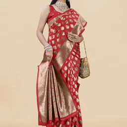 KALINI Ethnic Motifs Woven Design Zari Banarasi Saree image 1