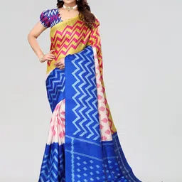KALINI Geometric Printed Art Silk Mysore Silk Saree-picture-16